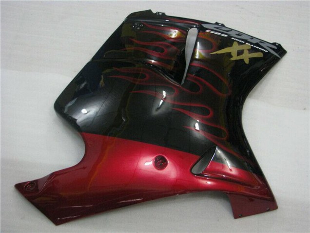 Großhandel Honda CBR1100XX Blackbird Abs Motorrad Verkleidungen 1996-2007 - Glanzendes Schwarz Rot Flamme