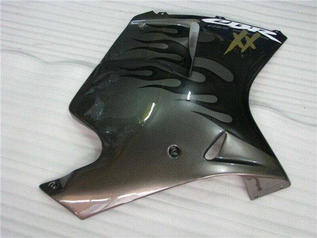 Großhandel Honda CBR1100XX Blackbird Motorrad Verkleidung 1996-2007 - Glanzendes Schwarz Silber Flamme