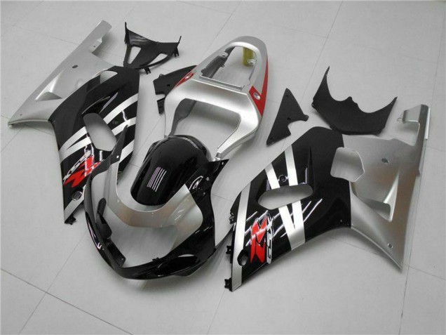 Großhandel Suzuki GSXR 600/750 Motorrad Verkleidung 2001-2003 - Silber Glanzendes Schwarz Rot