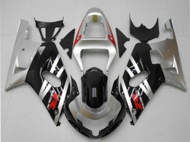 Großhandel Suzuki GSXR 600/750 Motorrad Verkleidung 2001-2003 - Silber Glanzendes Schwarz Rot