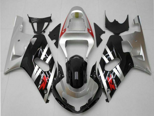 Großhandel Suzuki GSXR 600/750 Motorrad Verkleidung 2001-2003 - Silber Glanzendes Schwarz Rot