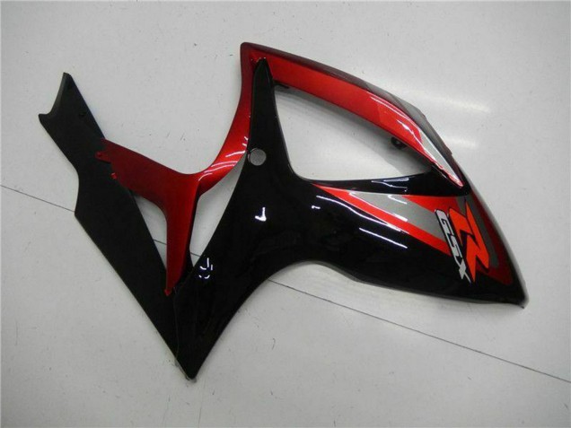 Großhandel Suzuki GSXR 600/750 Motorrad Verkleidung 2006-2007 - Rot Glanzendes Schwarz