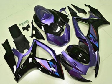 Großhandel Suzuki GSXR 600/750 Motorrad Verkleidung 2006-2007 - Lila Glanzendes Schwarz Blau