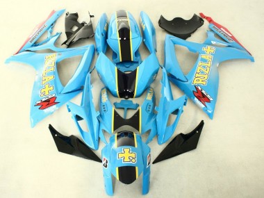 Großhandel Suzuki GSXR 600/750 Motorrad Verkleidung 2006-2007 - Hellblau Schwarz Gelb Rizla
