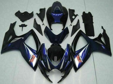 Großhandel Suzuki GSXR 600/750 Motorrad Verkleidung 2006-2007 - Glanzendes Schwarz Blau