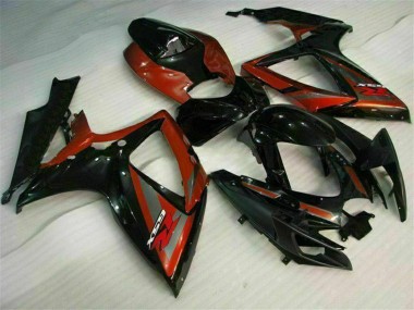 Großhandel Suzuki GSXR 600/750 Motorrad Verkleidung 2006-2007 - Glanzendes Schwarz Rot