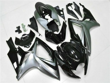 Großhandel Suzuki GSXR 600/750 Motorrad Verkleidung 2006-2007 - Silber Glanzendes Schwarz