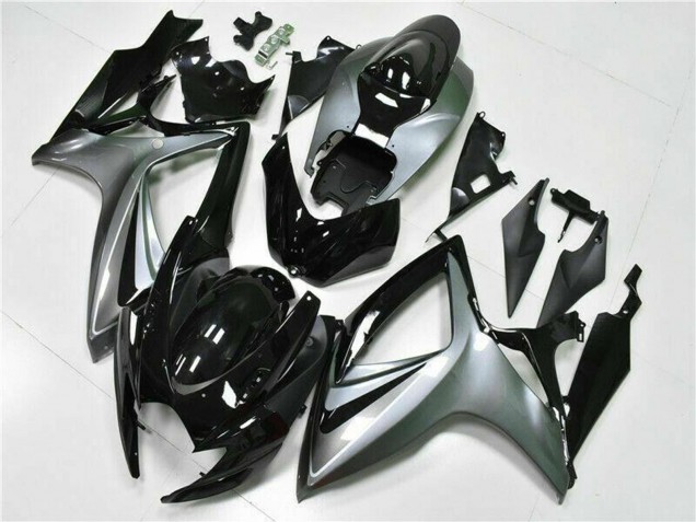 Großhandel Suzuki GSXR 600/750 Motorrad Verkleidung 2006-2007 - Silber Glanzendes Schwarz