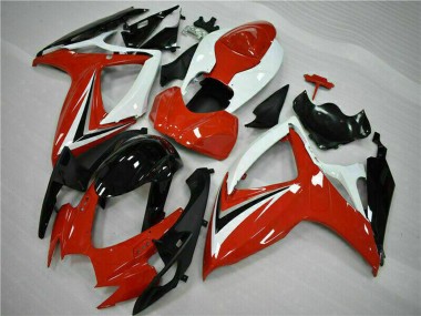 Großhandel Suzuki GSXR 600/750 Motorrad Verkleidung 2006-2007 - Weiss Rot Glanzendes Schwarz Streifen
