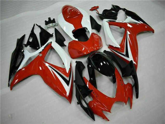 Großhandel Suzuki GSXR 600/750 Motorrad Verkleidung 2006-2007 - Weiss Rot Glanzendes Schwarz Streifen