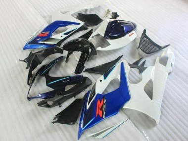 Großhandel Suzuki GSXR 1000 Motorrad Verkleidung Kit 2005-2006 - Weiss Blau Glanzendes Schwarz