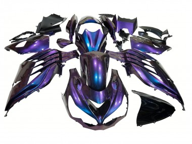 Großhandel Kawasaki ZX14R ZZR1400 Motorrad Verkleidung 2012-2024 - Chameleon Blau Lila