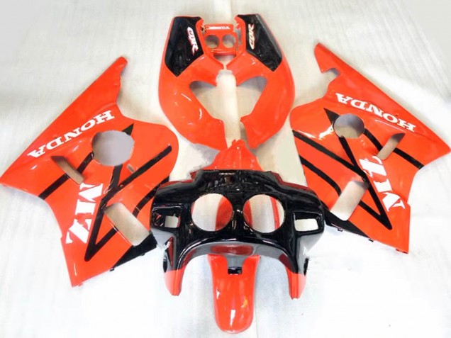Großhandel Honda CBR400RR NC23 Motorrad Verkleidung 1987-1989 - Orange Glanzendes Schwarz
