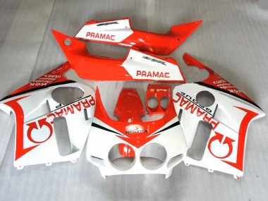Großhandel Honda CBR400RR NC23 Motorrad Verkleidung 1987-1989 - Orange Weiss Pramac