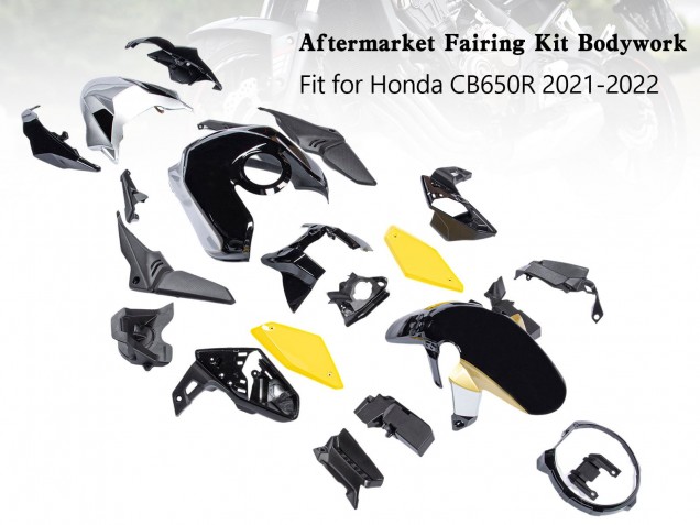 Großhandel Honda CB650R Motorrad Verkleidung 2019-2022 - Schwarz Gelb