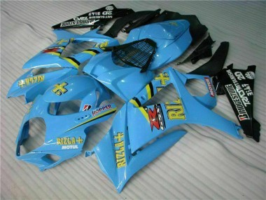 Großhandel Suzuki GSXR 1000 Motorrad Verkleidung Kit 2007-2008 - Blau Gold Schwarz Rizla