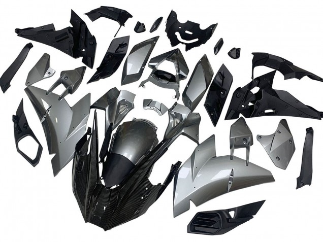 Großhandel Kawasaki Ninja H2 Motorrad Verkleidung 2015-2022 - Silber Schwarz Carbonfaser