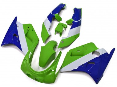 Großhandel Kawasaki ZXR250 Motorrad Verkleidung 1989-1990 - Grun Weiss Blau