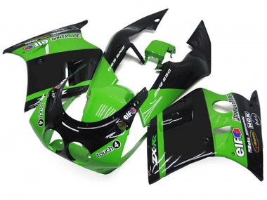 Großhandel Kawasaki ZXR250 Motorrad Verkleidung 1989-1990 - Grun Glanzendes Schwarz Elf Touch4 Bridgestone