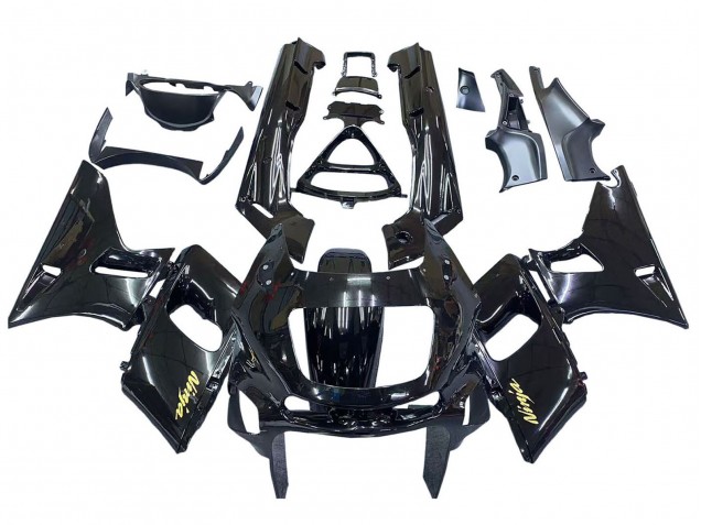 Großhandel Kawasaki ZZR400 Motorrad Verkleidung 1993-2007 - Glanzendes Schwarz Gold Ninja