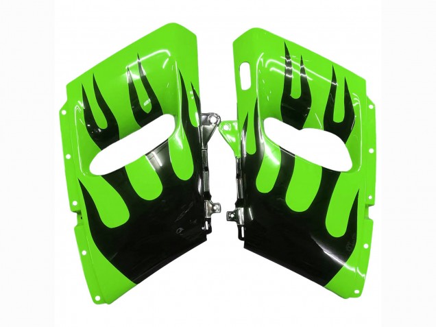Großhandel Kawasaki ZZR600 Motorrad Verkleidung 1998-2003 - Grun Glanzendes Schwarz Flamme
