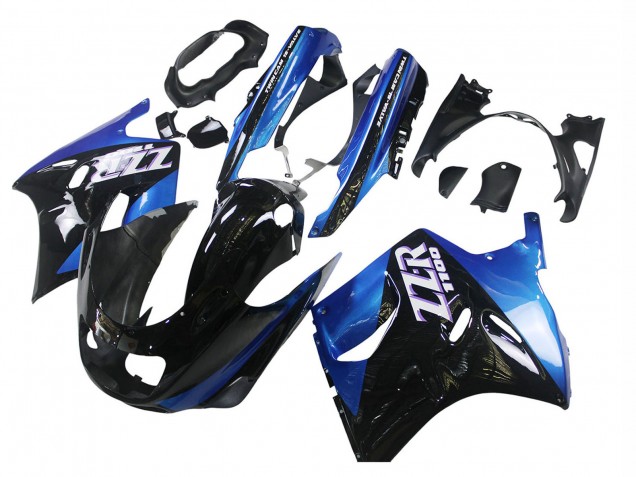 Großhandel Kawasaki ZZR1100 Motorrad Verkleidung 1990-1992 - Blau Glanzendes Schwarz