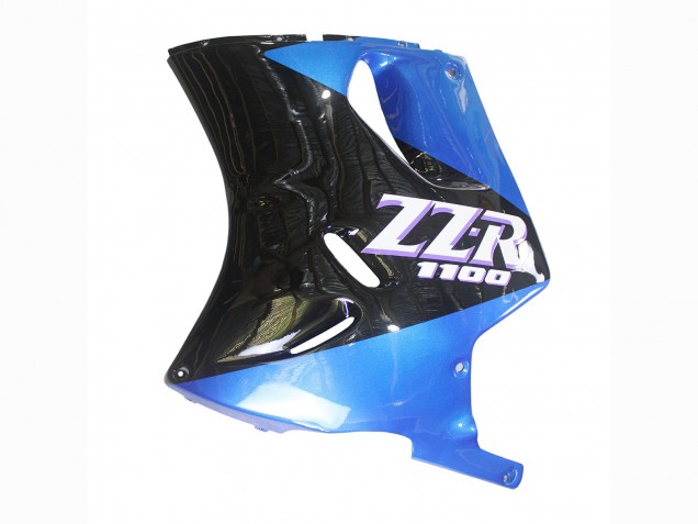 Großhandel Kawasaki ZZR1100 Motorrad Verkleidung 1990-1992 - Blau Glanzendes Schwarz
