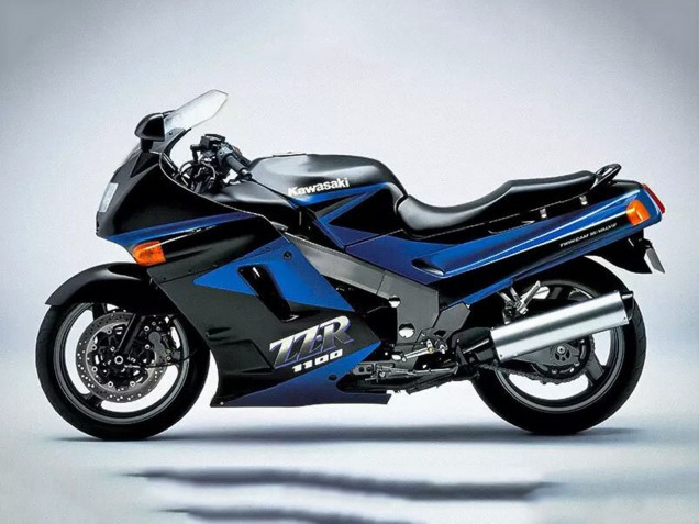 Großhandel Kawasaki ZZR1100 Motorrad Verkleidung 1990-1992 - Blau Glanzendes Schwarz