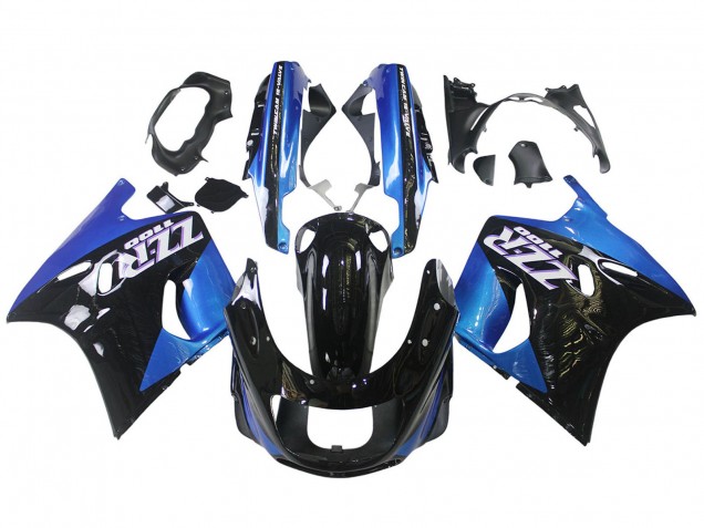 Großhandel Kawasaki ZZR1100 Motorrad Verkleidung 1990-1992 - Blau Glanzendes Schwarz