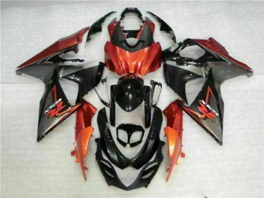 Großhandel Suzuki GSXR 1000 Motorrad Verkleidung 2009-2016 - Orange Glanzendes Schwarz