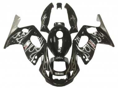 Großhandel Yamaha YZF600R Thundercat Motorrad Verkleidung 1996-2007 - Glanzendes Schwarz Silber Flamme