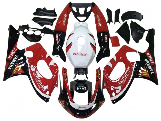 Großhandel Yamaha YZF600R Thundercat Motorrad Verkleidung 1996-2007 - Glanzendes Schwarz Rot Weiss Volvo Fimer Santunder