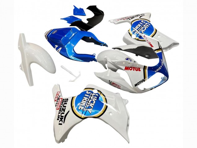 Großhandel Suzuki SV650 Motorrad Verkleidung 2003-2013 - Weiss Blau Lucky Strike Motul