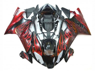 Großhandel Aprilia RSV1000 Motorrad Verkleidung 2003-2006 - Glanzendes Schwarz Rot Flamme