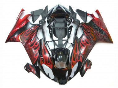 Großhandel Aprilia RSV1000 Motorrad Verkleidung 2003-2006 - Glanzendes Schwarz Rot Flamme
