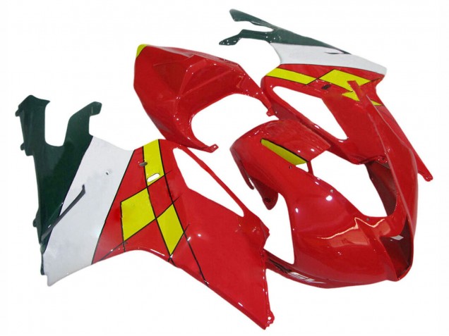 Großhandel Aprilia RSV1000 Motorrad Verkleidung 2003-2006 - Rot Gelb Weiss