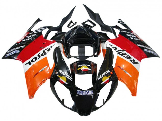 Großhandel Aprilia RSV1000 Motorrad Verkleidung 2003-2006 - Orange Weiss Rot Schwarz Repsol