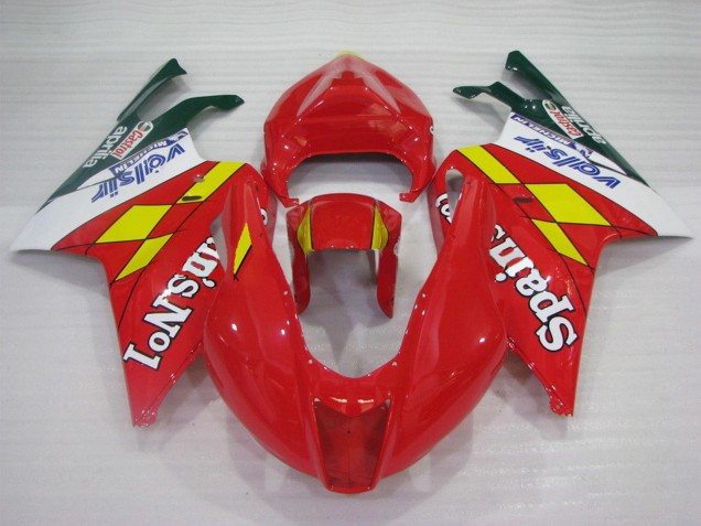 Großhandel Aprilia RSV1000 Motorrad Verkleidung 2003-2006 - Rot Gelb Weiss Spains No1 Valsir Castrol