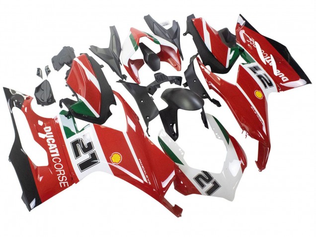 Großhandel Ducati Panigale V2 Motorrad Verkleidung 2020-2024 - Weiss Rot Grun Matt Schwarz Corse 21
