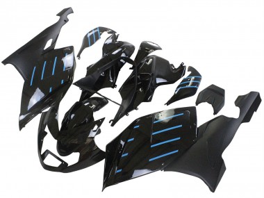 Großhandel BMW K1200S Motorrad Verkleidung 2005-2010 - Glanzendes Schwarz Matt Schwarz Blau Linie