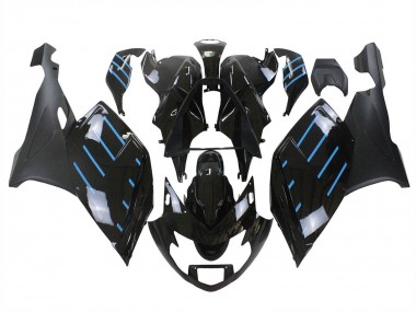 Großhandel BMW K1200S Motorrad Verkleidung 2005-2010 - Glanzendes Schwarz Matt Schwarz Blau Linie