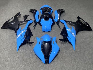 Großhandel BMW S1000RR Motorrad Verkleidung 2019-2022 - Blau Schwarz Carbonfaser