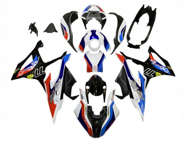 Großhandel BMW S1000RR Motorrad Verkleidung 2019-2022 - Blau Rot Weiss 77