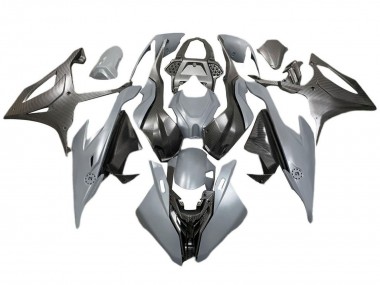 Großhandel BMW S1000RR Motorrad Verkleidung 2019-2022 - Grau Schwarz Carbonfaser