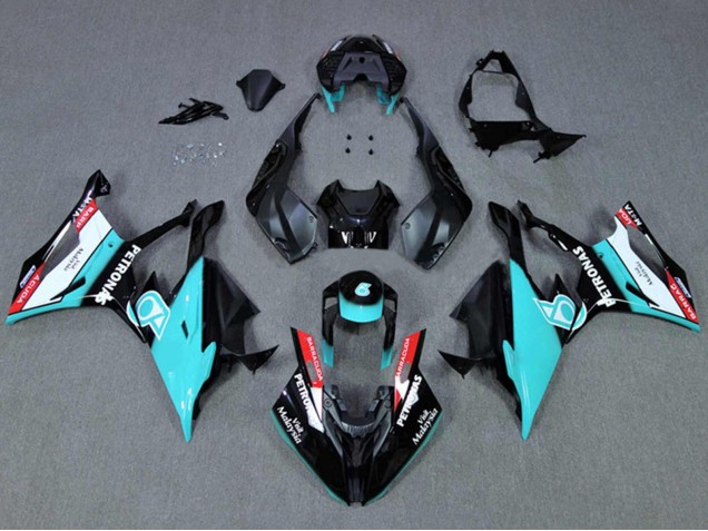 Großhandel BMW S1000RR Motorrad Verkleidung 2019-2022 - Schwarz Cyan Petronas