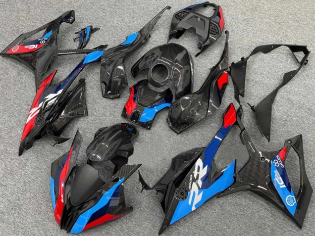 Großhandel BMW S1000RR Motorrad Verkleidung 2019-2022 - Schwarz Blau Rot Carbonfaser