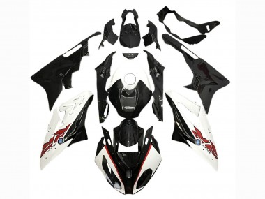Großhandel BMW S1000RR Motorrad Verkleidung 2017-2018 - Weiss Glanzendes Schwarz