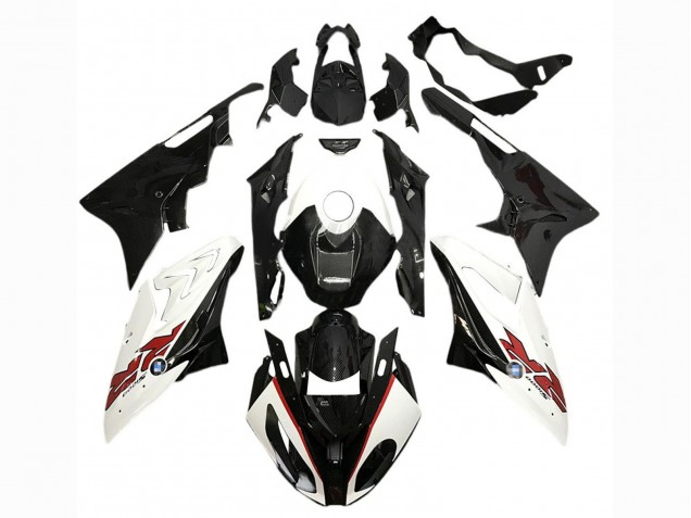 Großhandel BMW S1000RR Motorrad Verkleidung 2017-2018 - Weiss Glanzendes Schwarz