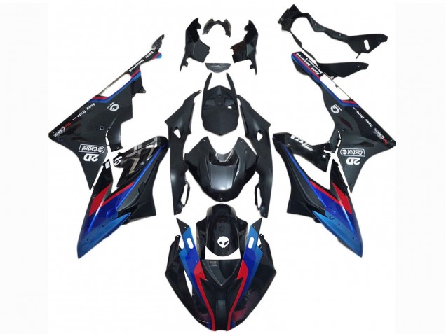 Großhandel BMW S1000RR Motorrad Verkleidung 2017-2018 - Blau Rot Glanzendes Schwarz Castrol