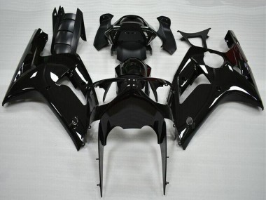 Großhandel Kawasaki ZX6R Motorrad Verkleidung 2003-2004 - Glanzendes Schwarz